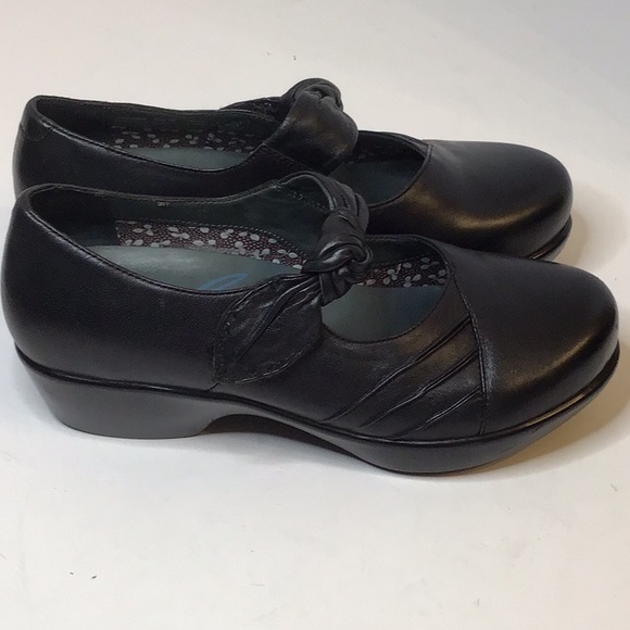 DANSKO MARY JANE WOMEN’S BLACK LEATHER CLOGS SHOES SZ 38 - Picture 3 of 15